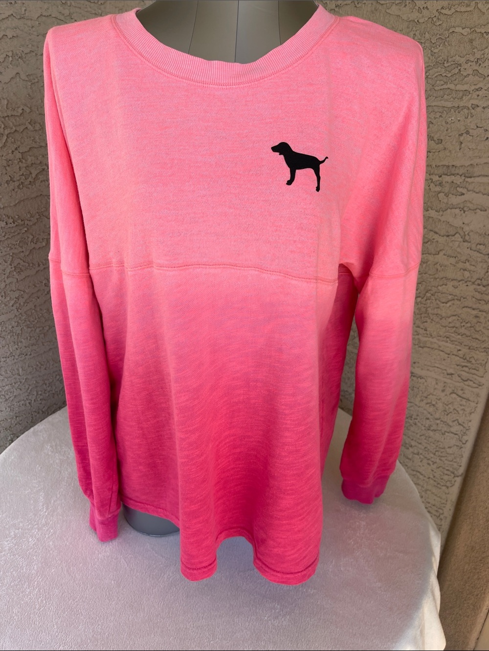 VS PINK Ombre Pullover Sweatshirt with Dog Logo back graphic